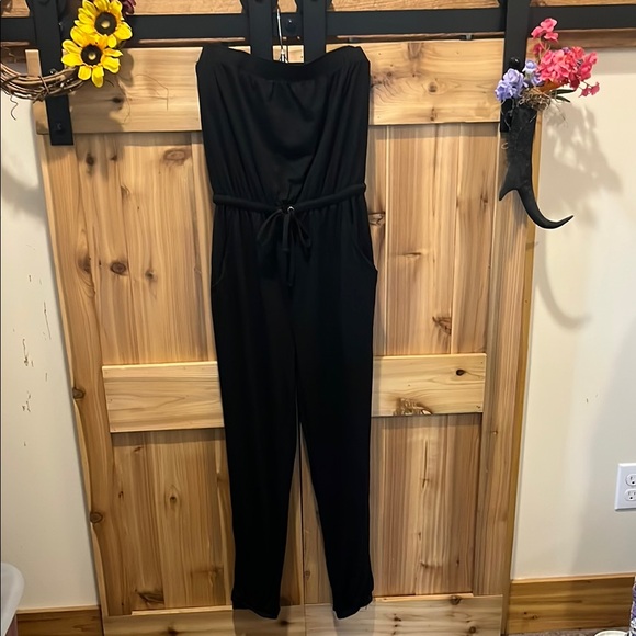 Derek Heart Black Strapless Jumpsuit - Picture 1 of 9